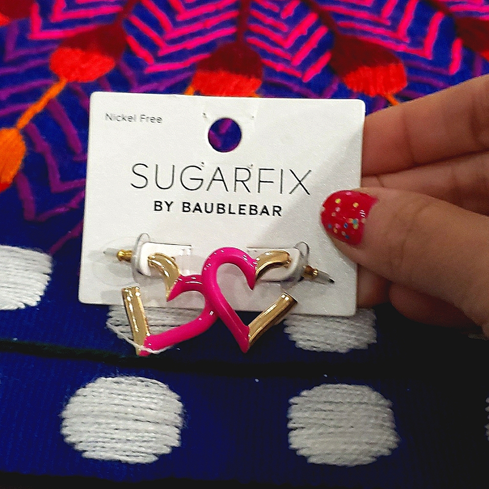 NWT Baublebar-Heart Two Toned Earrings